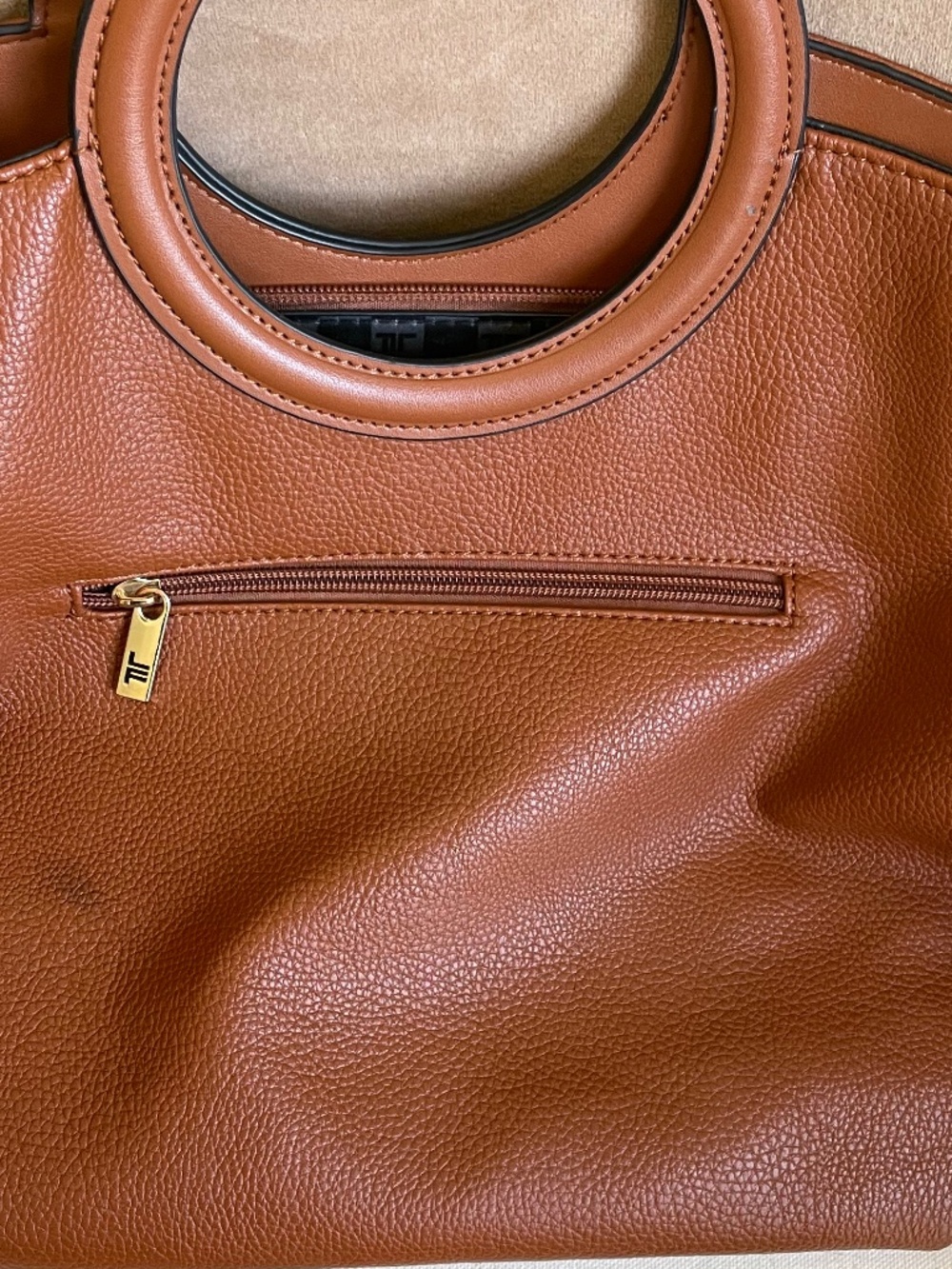 PRICE DROP! London Fog Collection Large Caramel Brown Tote Bag - Picture 7 of 14